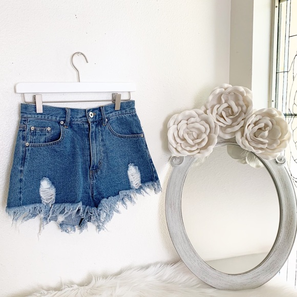 Love Tree Pants - Distressed Denim Shorts